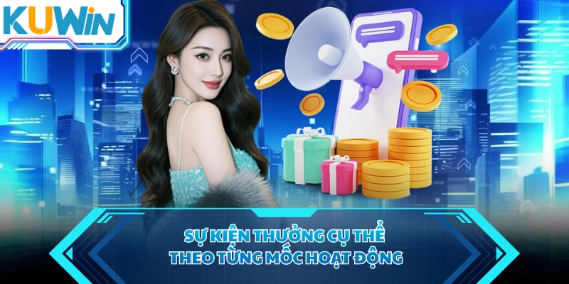 Sự kiện thưởng cụ thể theo từng mốc hoạt động